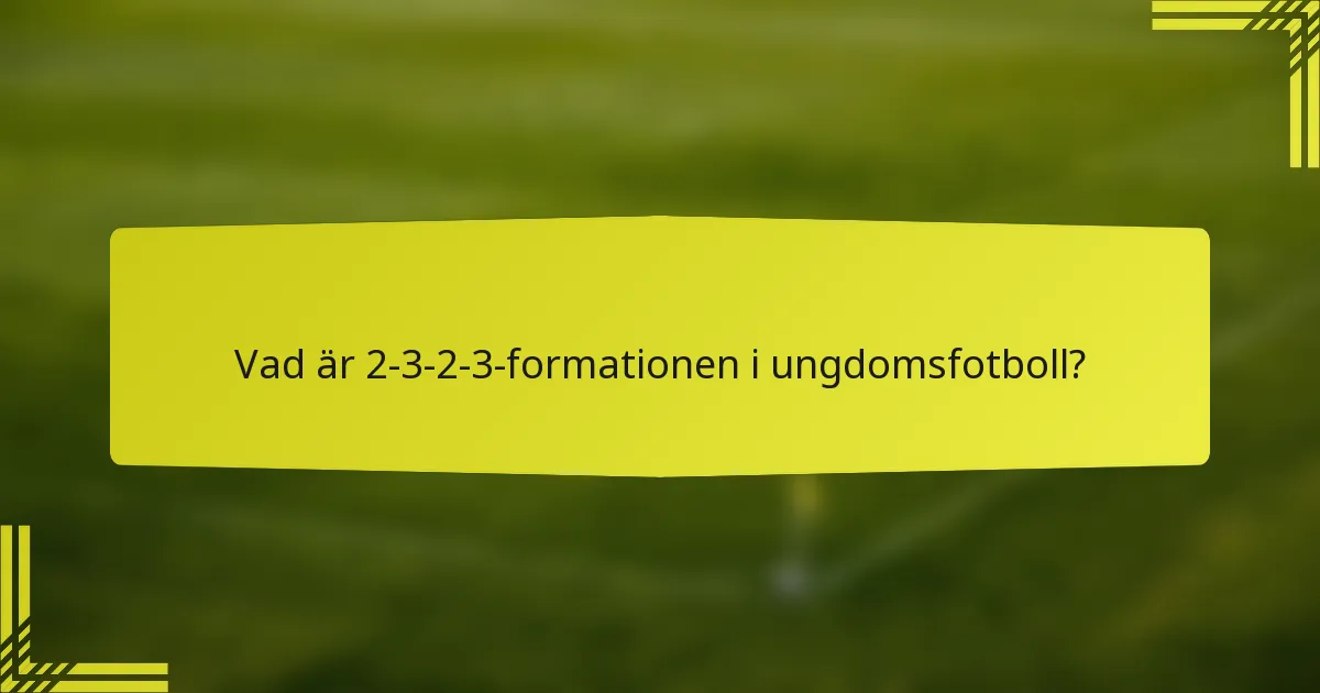 Vad är 2-3-2-3-formationen i ungdomsfotboll?